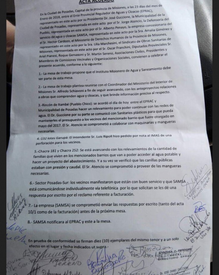acta acuerdo multisectorial contra el ajuste agua
