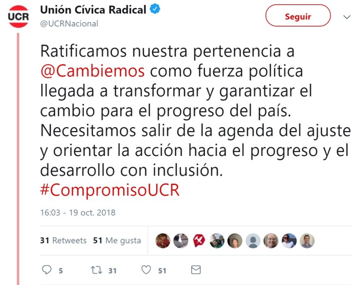 ucr ratificamos pertencia a cambiemos pero necesitamos salir de la agenda de ajuste 19oct2018